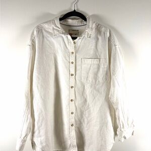 Pilcro Women's Cream Button-Front Casual Shirt